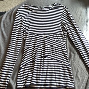 Market & Spruce Navy and White Striped shirt